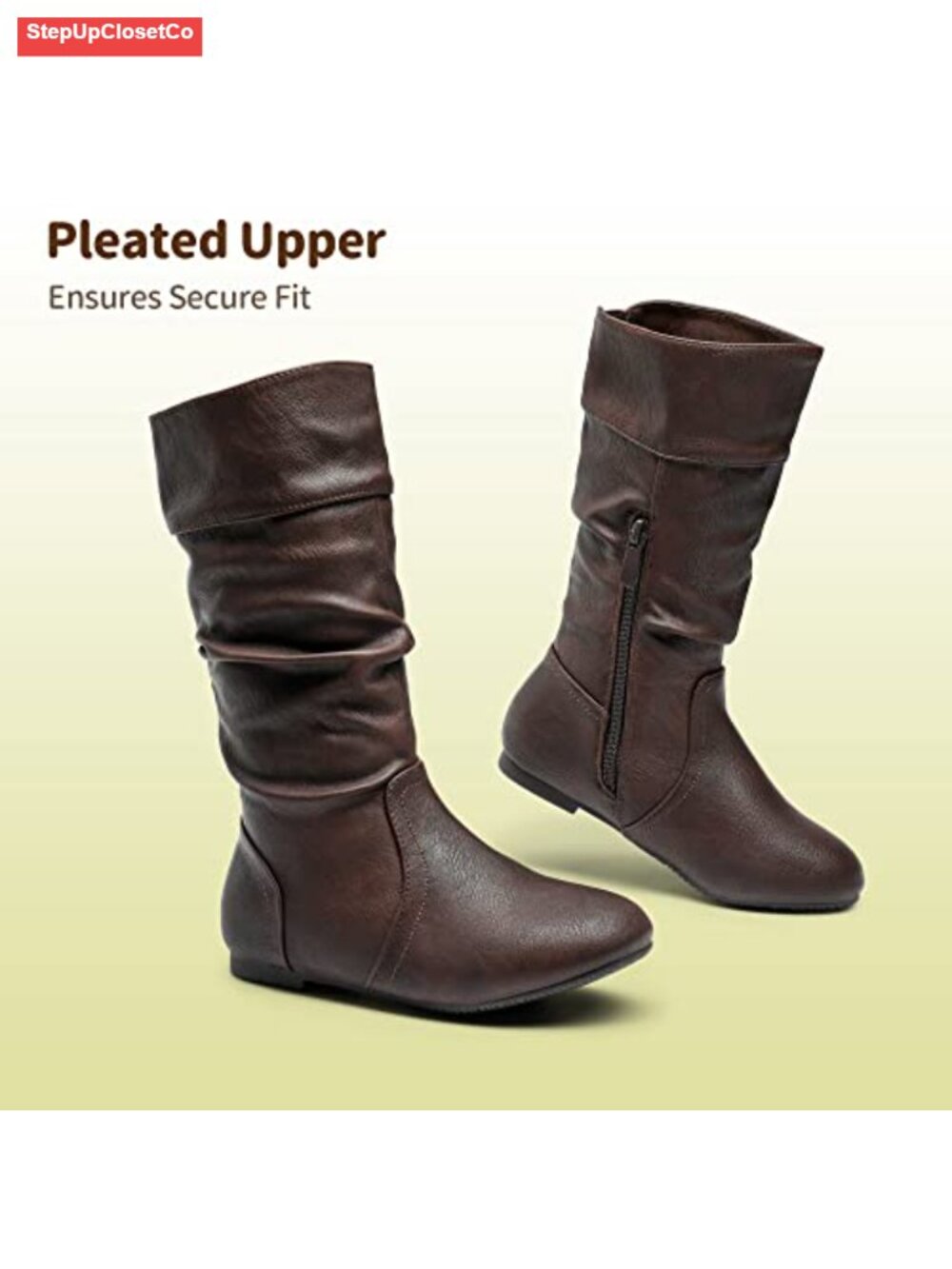 Girls Knee High Riding Boots Faux Fur Lined Side Zip - Picture 3 of 6